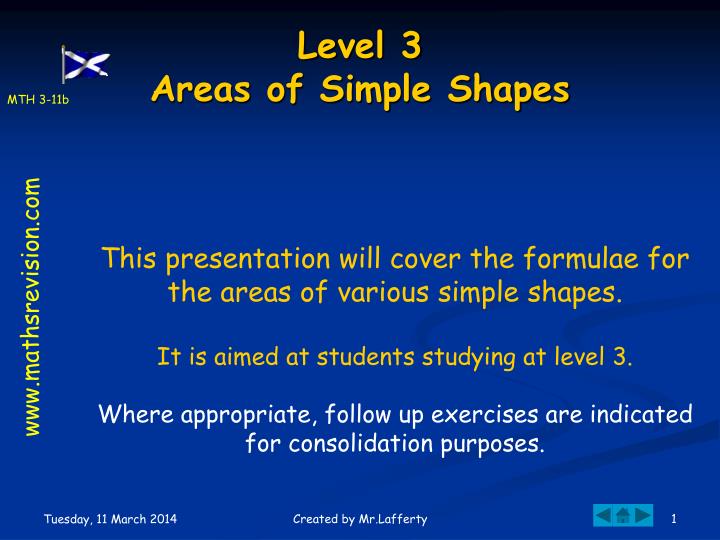 level 3 areas of simple shapes