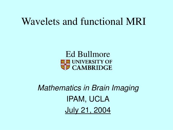 wavelets and functional mri