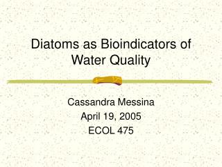 Diatoms as Bioindicators of Water Quality
