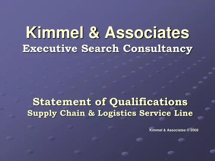 kimmel associates executive search consultancy