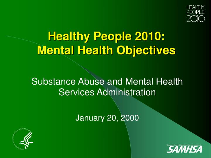 healthy people 2010 mental health objectives