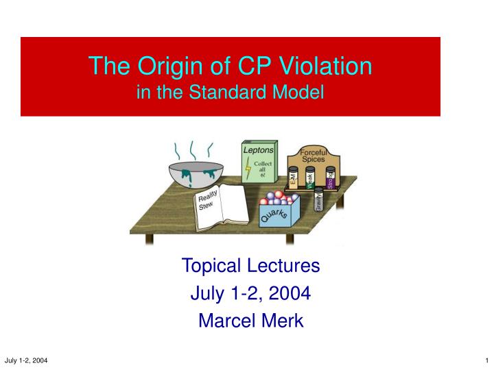 the origin of cp violation in the standard model