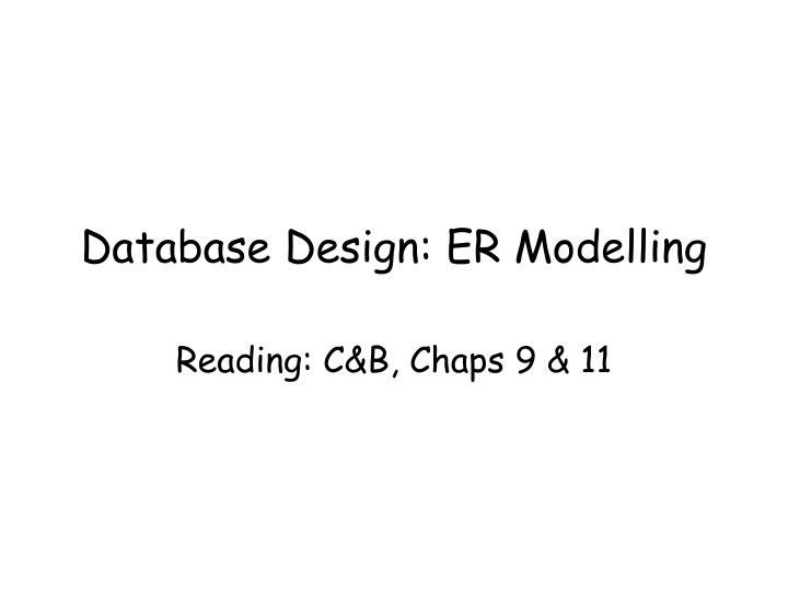 database design er modelling