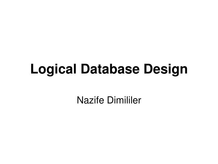 logical database design