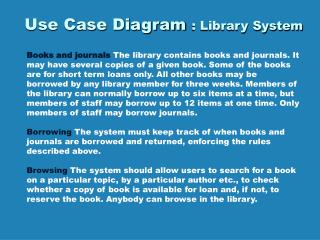 Use Case Diagram : Library System