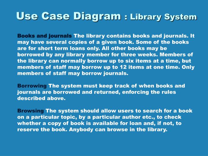 use case diagram library system