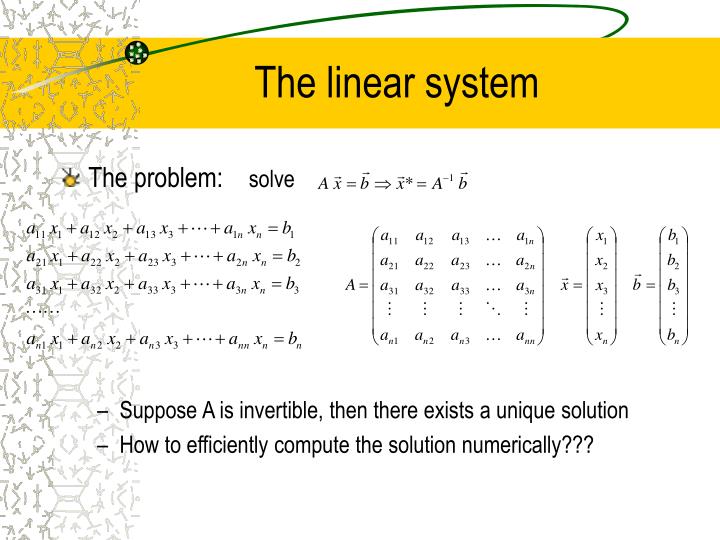 the linear system