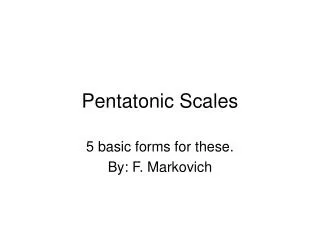 Pentatonic Scales
