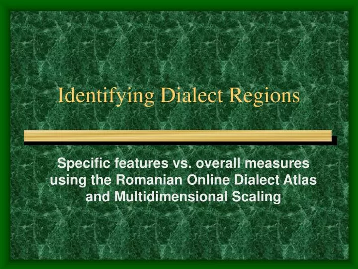 identifying dialect regions