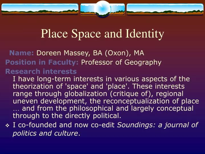 place space and identity