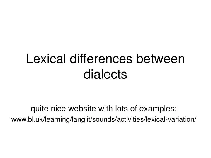 lexical differences between dialects