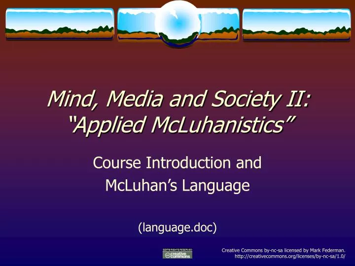 mind media and society ii applied mcluhanistics