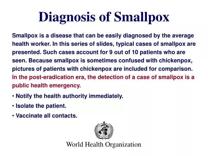 diagnosis of smallpox