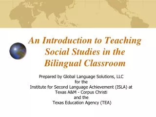 An Introduction to Teaching Social Studies in the Bilingual Classroom
