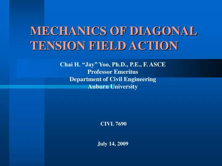 mechanics of diagonal tension field action