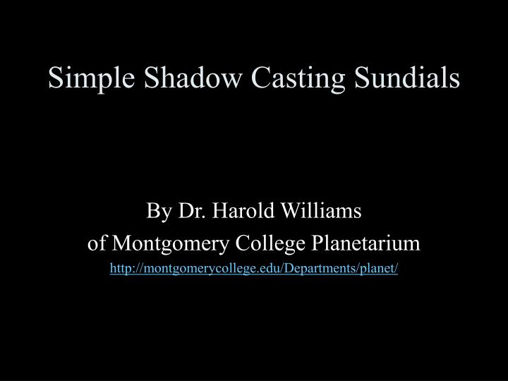 simple shadow casting sundials