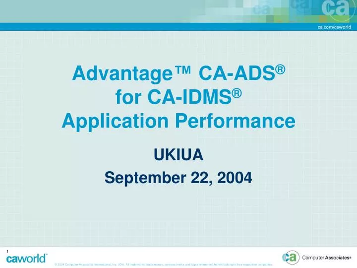 advantage ca ads for ca idms application performance