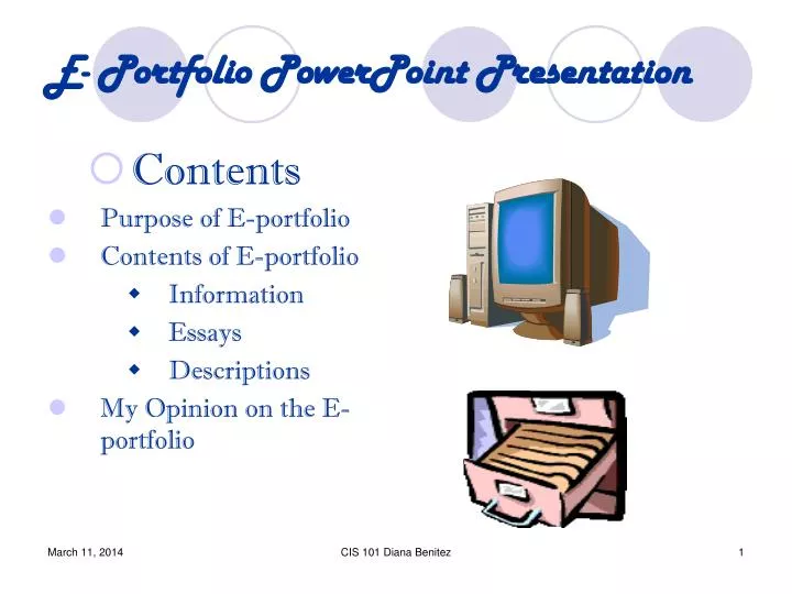 e portfolio powerpoint presentation