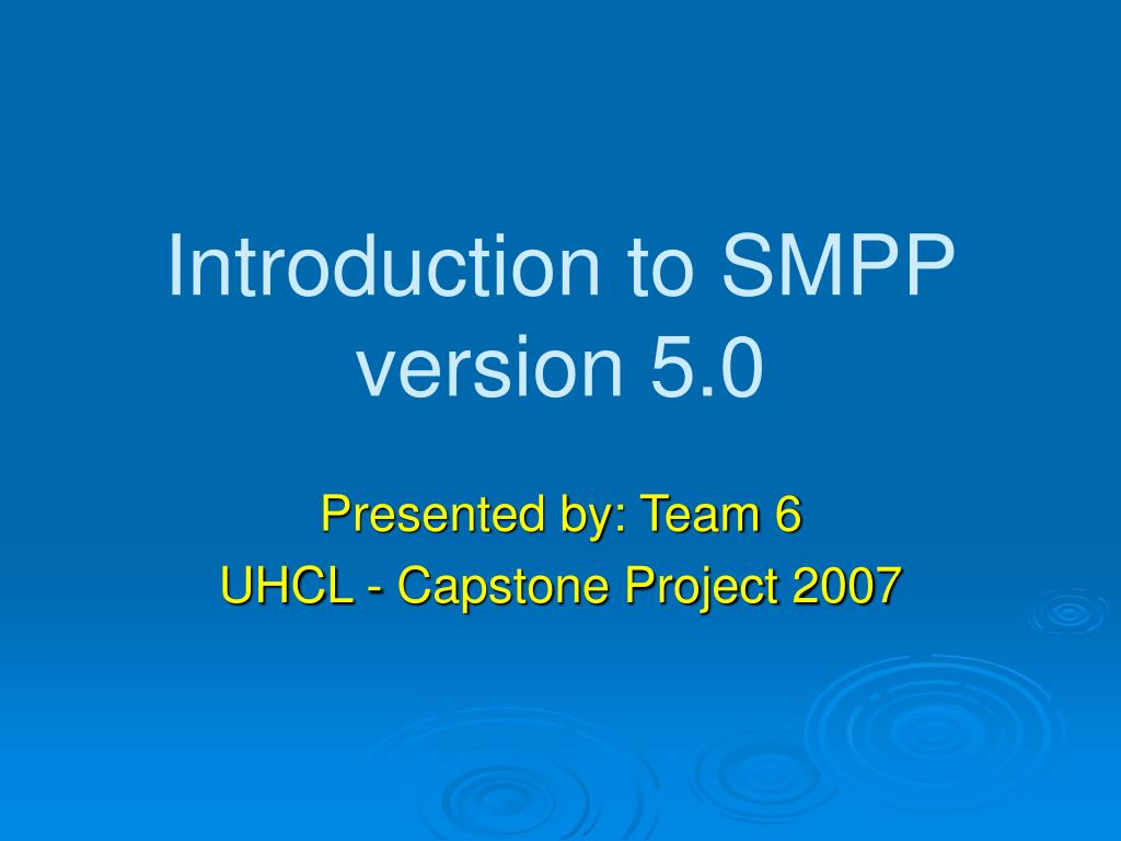 PPT - Introduction to SMPP version 5.0 PowerPoint Presentation, free ...