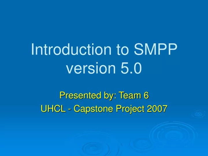 introduction to smpp version 5 0