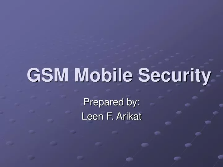 gsm mobile security