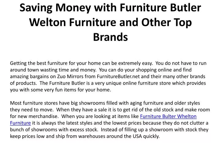 saving money with furniture butler welton furniture and other top brands