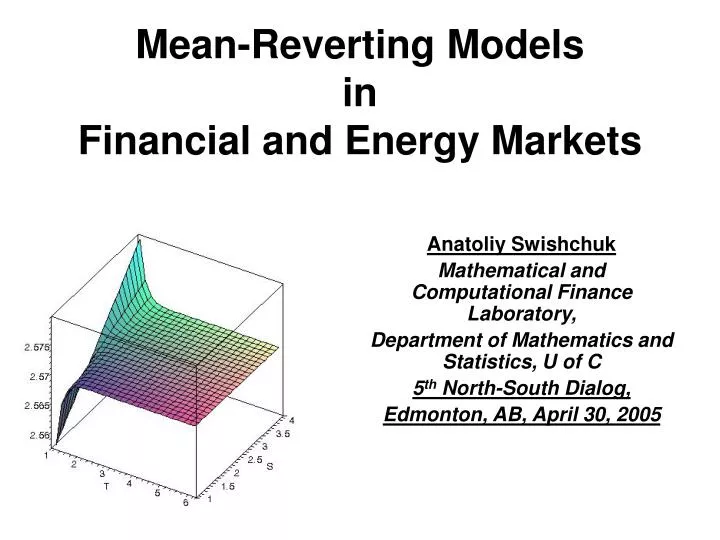 mean reverting models in financial and energy markets