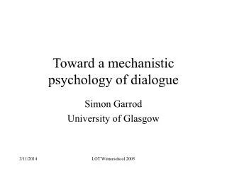Toward a mechanistic psychology of dialogue