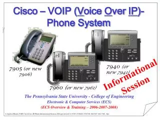 Cisco – VOIP ( V oice O ver IP )- Phone System