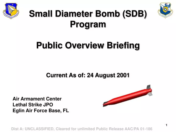 small diameter bomb sdb program public overview briefing current as of 24 august 2001