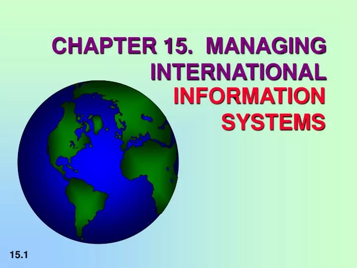 chapter 15 managing international