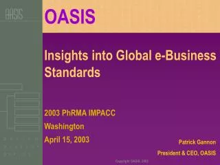 Insights into Global e-Business Standards