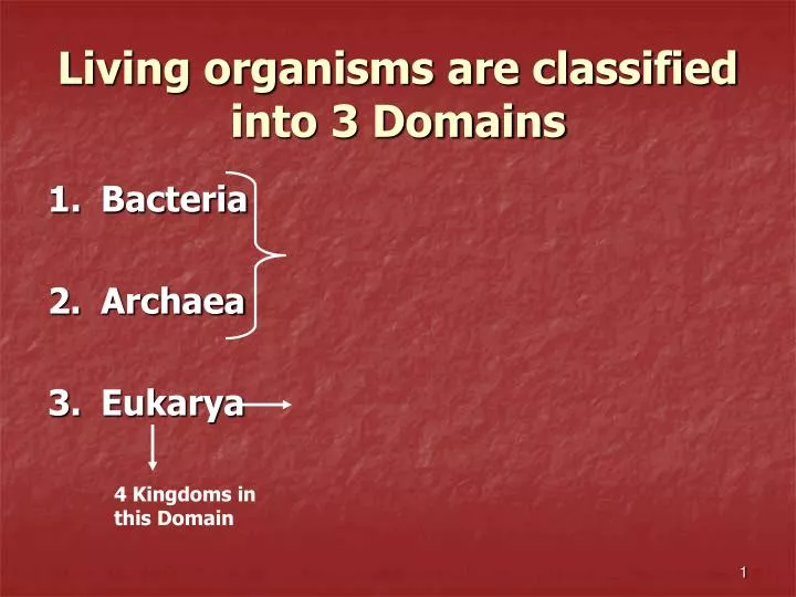 living organisms are classified into 3 domains