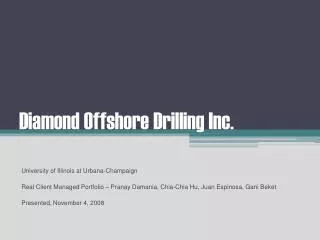 Diamond Offshore Drilling Inc.