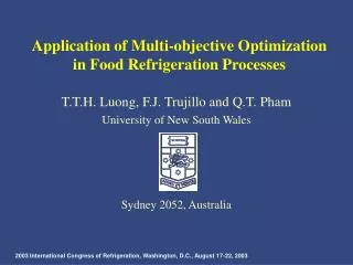 Application of Multi-objective Optimization in Food Refrigeration Processes