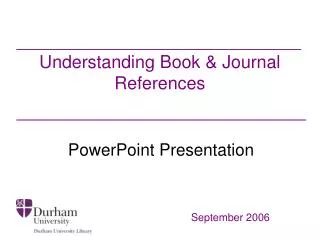 Understanding Book &amp; Journal References