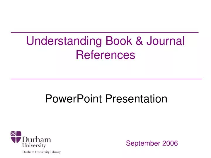 understanding book journal references