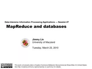 MapReduce and databases