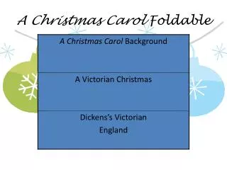 A Christmas Carol Foldable
