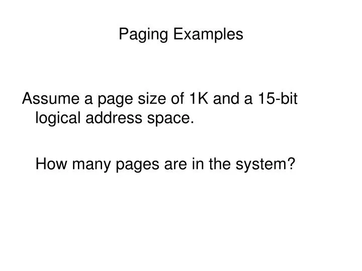 paging examples