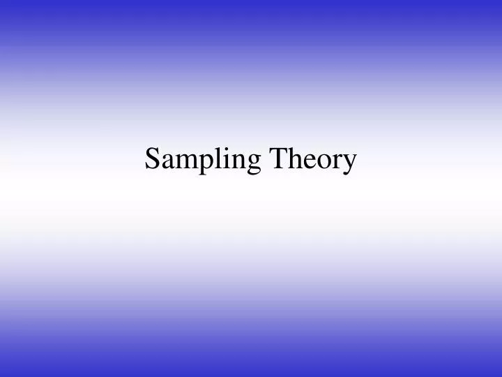 sampling theory