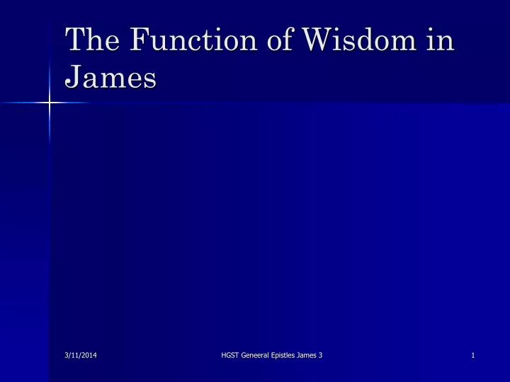 the function of wisdom in james