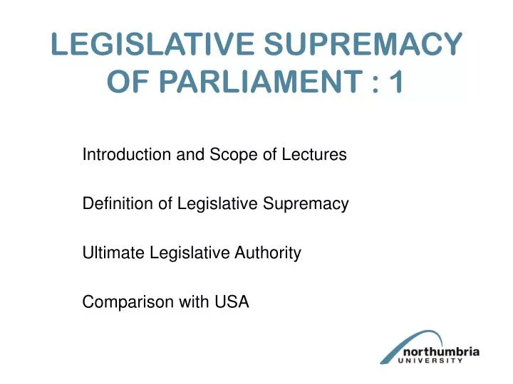 legislative supremacy of parliament 1
