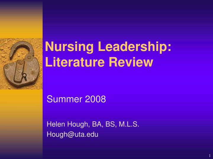 nursing leadership literature review