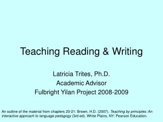 Teaching Reading &amp; Writing
