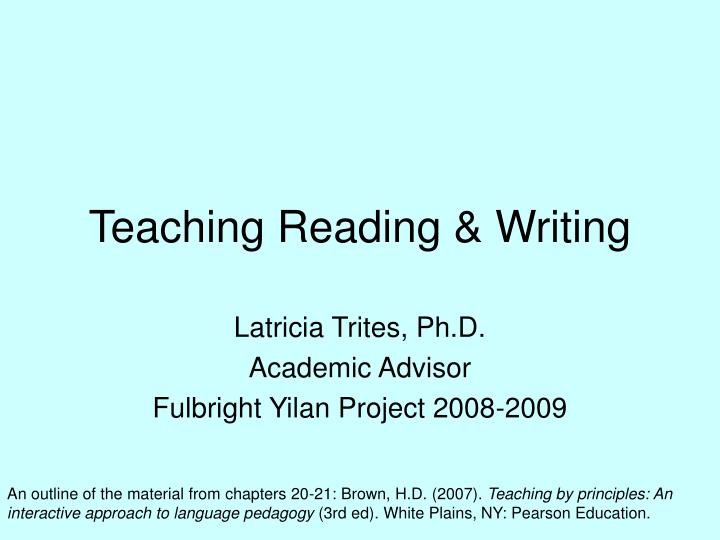 teaching reading writing