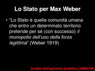 Lo Stato per Max Weber