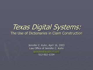 Texas Digital Systems: The Use of Dictionaries in Claim Construction