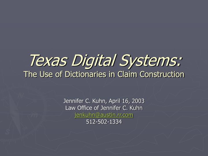 texas digital systems the use of dictionaries in claim construction