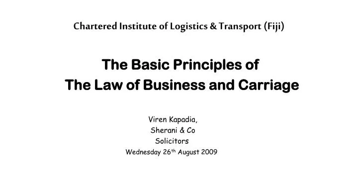 chartered institute of logistics transport fiji